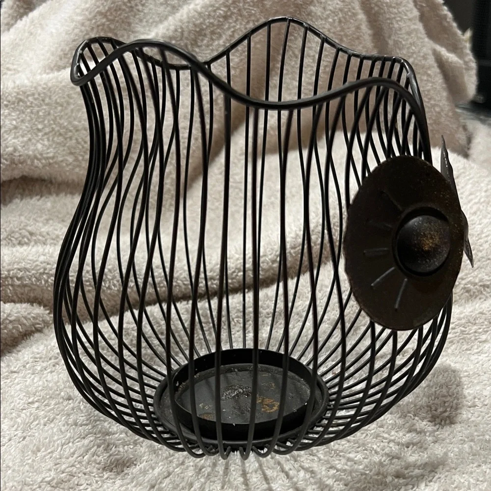 Black Wire Owl Candle Holder